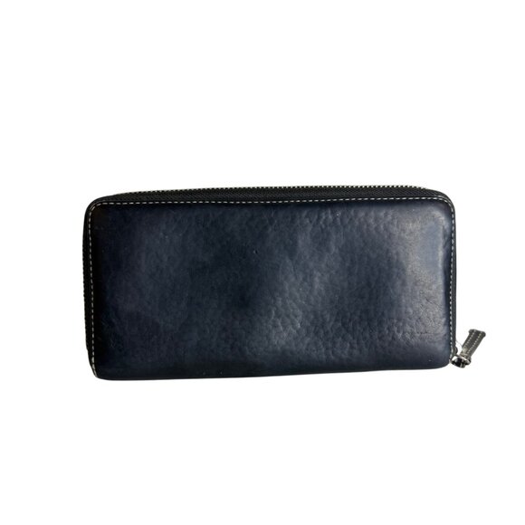 Coach Pebbled Leather Zip Around Long Wallet Color Black - Picture 2 of 6